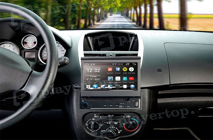 Autoradio avec gps retractable